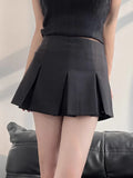 namcoverse Women Pleated Shorts Skirts Vintage High Waist Wide Pleats Design Slim Sexy Mini Skirt Female Fashion  Skort Mujer