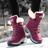 namcoverse Snow Boots Women Winter Plus Velvet Woman Shoes Warm Boots Upset To Keep Warm Thick Cotton Furry Red Women Boots Botas De Mujer