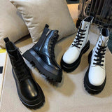 namcoverse New Women Boots Zipper No Slip Fashion  Mid Calf Boots Woman Casual Sports Shoes Female Winter Platform Heel Ladies Shoes