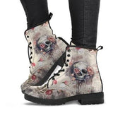 namcoverse Skull Flower Print High-Top Boots Women Boot Autumn Winter Fashion Women Tooling Ankle Boots Women Boots Women Botas Mujer