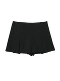 namcoverse Women Pleated Shorts Skirts Vintage High Waist Wide Pleats Design Slim Sexy Mini Skirt Female Fashion  Skort Mujer