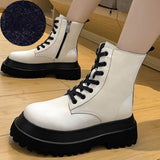 namcoverse New Women Boots Zipper No Slip Fashion  Mid Calf Boots Woman Casual Sports Shoes Female Winter Platform Heel Ladies Shoes