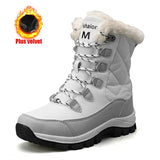 namcoverse Women's Winter High Boot With Fur Snow Boot Warm Puffy Boots For Women Water Proof White Platform Boot Shoes 41 Mid Calf Boots