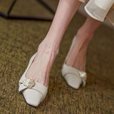 namcoverse Wedding Ladies Shoes Prom Middle Heel Square Head Women's Pumps Elegant Fairy Style Gentle Female Single Shoes