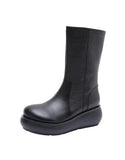 namcoverse Winter Autumn Mid Calf Wedge Boots