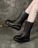 namcoverse Winter Autumn Mid Calf Wedge Boots