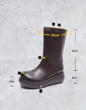 namcoverse Winter Autumn Mid Calf Wedge Boots