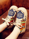 namcoverse Women Spliced Linen Embroidery Shoes