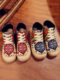 namcoverse Women Spliced Linen Embroidery Shoes