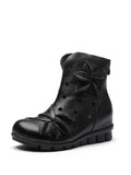 namcoverse Women Leahter Hollow Out Spliced Boots