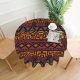 1 Pc 60 Inch Reusable Washable Tribal African Mud Cloth Polyester Tablecloth for Outdoor Picnic, Kitchen, and Holiday Dinner Party