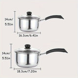 Stainless Steel Saucepan Set: Perfect for Cooking Milk, Soup, or Pasta - Includes Lids