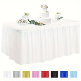 14ft x 29in Rectangle Disposable and Reusable Plastic Table Skirt for Parties, Weddings, Banquets, Birthday Decorations - 100% Plastic Material, Machine Made Weave