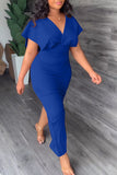 namcoverse Solid Color Feminine High Split Midi Dress