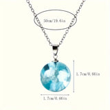 Round Resin Globe Pendant Necklace - Unique Boho Chic Jewelry with Clear Sky & Clouds Design - Perfect Creative Holiday Gift for Girls and Teens