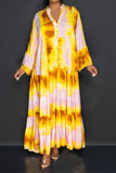 namcoverse Tie Dye Laid Back Tiered Maxi Dress