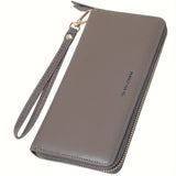 Stylish Womens RFID Blocking Zip Wallet - Large Capacity Long Purse with Detachable Wristlet & Secure Card Holder