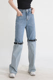 namcoverse Patchwork Belted Design Modern Jeans