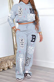 namcoverse Letter Print Sporty Hooded Pant Suit