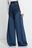 namcoverse Metal Decor Twist Knot Patchwork Feminine Cutout Jeans