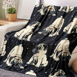 1pc Adorable Pug Dog Printed Soft Flannel Blanket - Warm, Cozy, Multi-Purpose Throw for Couch, Sofa, Office, Bed, Camping, Travel - Perfect Gift for All Seasons, Indoor, Outdoor Use