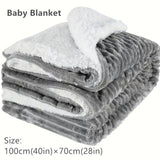 100*75cm Fleece Baby Blanket Gray Soft Blanket – Travel Warm Comfy, Super Soft & Plush Throws For Bed, Couch, Sofa – Lightweight Cozy Fuzzy Blankets For Baby Halloween, Christmas Gift