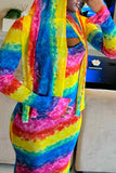 namcoverse Rainbow Tie Dye Rocking Cutout Maxi Dress