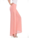 Wholesale-Summer women casual side split chiffon disco pants Loose high waist wide leg trousers hip hop pants palazzo plus size 6XL