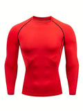 Men's Long Sleeve Compression Shirts - Moisture-Wicking, Four-Way Stretch, Quick-Drying Athletic Workout Tops for Enhanced Performance and Recovery - Ideal for Fitness Enthusiasts and Athletes