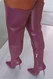 namcoverse Purple Pretty Zipper Stiletto Boots