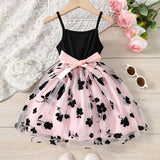 Charming Girls Flower Print Cami Tutu Dress - Lightweight Summer Party Wear with Flouncy Tutu Skirt - Perfect Gift Idea