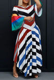 namcoverse Hit Color Chic Trumpet Sleeve Maxi Dress