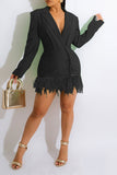 namcoverse Green Undeniable Feather Hem Mini Dress