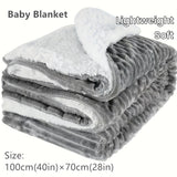 100*75cm Fleece Baby Blanket Gray Soft Blanket – Travel Warm Comfy, Super Soft & Plush Throws For Bed, Couch, Sofa – Lightweight Cozy Fuzzy Blankets For Baby Halloween, Christmas Gift