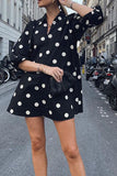 namcoverse Polka Dot Lowkey Shirt Collar Mini Dress