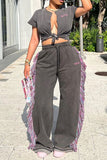 namcoverse Hit Color Side Tassel Cozy Drawstring Pants