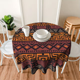 1 Pc 60 Inch Reusable Washable Tribal African Mud Cloth Polyester Tablecloth for Outdoor Picnic, Kitchen, and Holiday Dinner Party