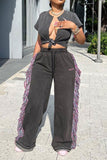 namcoverse Hit Color Side Tassel Cozy Drawstring Pants