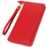 Stylish Womens RFID Blocking Zip Wallet - Large Capacity Long Purse with Detachable Wristlet & Secure Card Holder