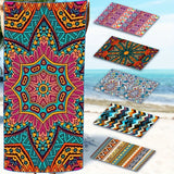 1Pc Bohemian Microfiber Beach Towel - Super Absorbent, Quick Drying, Sand Free, Compact, Outdoor Towel - 36*71inch/91.44*180.34cm, Carrying Bag Included, Ideal for Beach, Pool, Gym, Travel