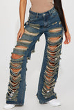 namcoverse Ripped Stylish Micro Flared Washed Jeans