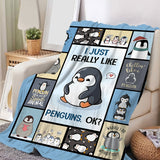 1pc Cozy Cartoon Penguin Flannel Blanket - Soft, Warm, and Plush for Ultimate Comfort - Perfect for Couch, Sofa, Office, Bed, Camping, and Traveling