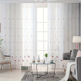 1pc Delicate Floral Embroidered Tulle Curtain - Rod Pocket, Translucent, Pastoral Style, Simple Animal Design, Elegant Window Sheer for Living Room, Bedroom, Home Decoration, Easy Care, Durable, and Versatile