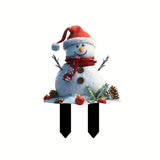 Set of 1 Christmas Acrylic Snowman Garden Stake, 11.4"x16.5" Seasonal Decoration for Yard, Lawn, & Garden without Electricity, Festive Winter Holiday Home Decor