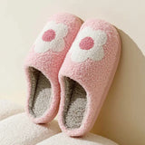 Slippers Beauty Flower Women Slippers Embroidery Fuzzy Cute Comfortable Soft Sole Winter Indoor Non Slip Warm Leisure Fashion Plush Shoes