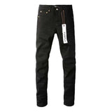 Purple Jeans American High Street Black Pleated Basic Model  New Fashion Trend High Quality Jeans