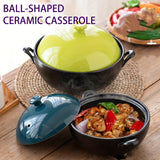 Versatile Ceramic Casserole Pot - High-Temperature Resistant, Ideal for Gas Stovetop & Oven Cooking, Perfect for Soups & Stews, 94.7oz Capacity (3-5 Servings)