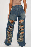 namcoverse Ripped Stylish Micro Flared Washed Jeans