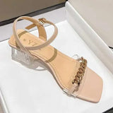 Sandals Beige High Heel Fashion Womens Shoes  Large Medium Black Luxury Summer New Stud Girls Comfortable Low Roman H240328540Y