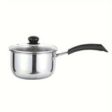 Stainless Steel Saucepan Set: Perfect for Cooking Milk, Soup, or Pasta - Includes Lids